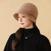 Middle aged and Elderly Hats Autumn and Winter Three dimensional Flower Wool Hats  Fashionable and Elegant Hats  New Style for Women