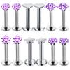 12PC Crystal Labret Piercing Set 16G Heart Tragus Piercing Earring Lot Conch Piercing Set Lip Labret Stud Pack Lobe Earring Bulk