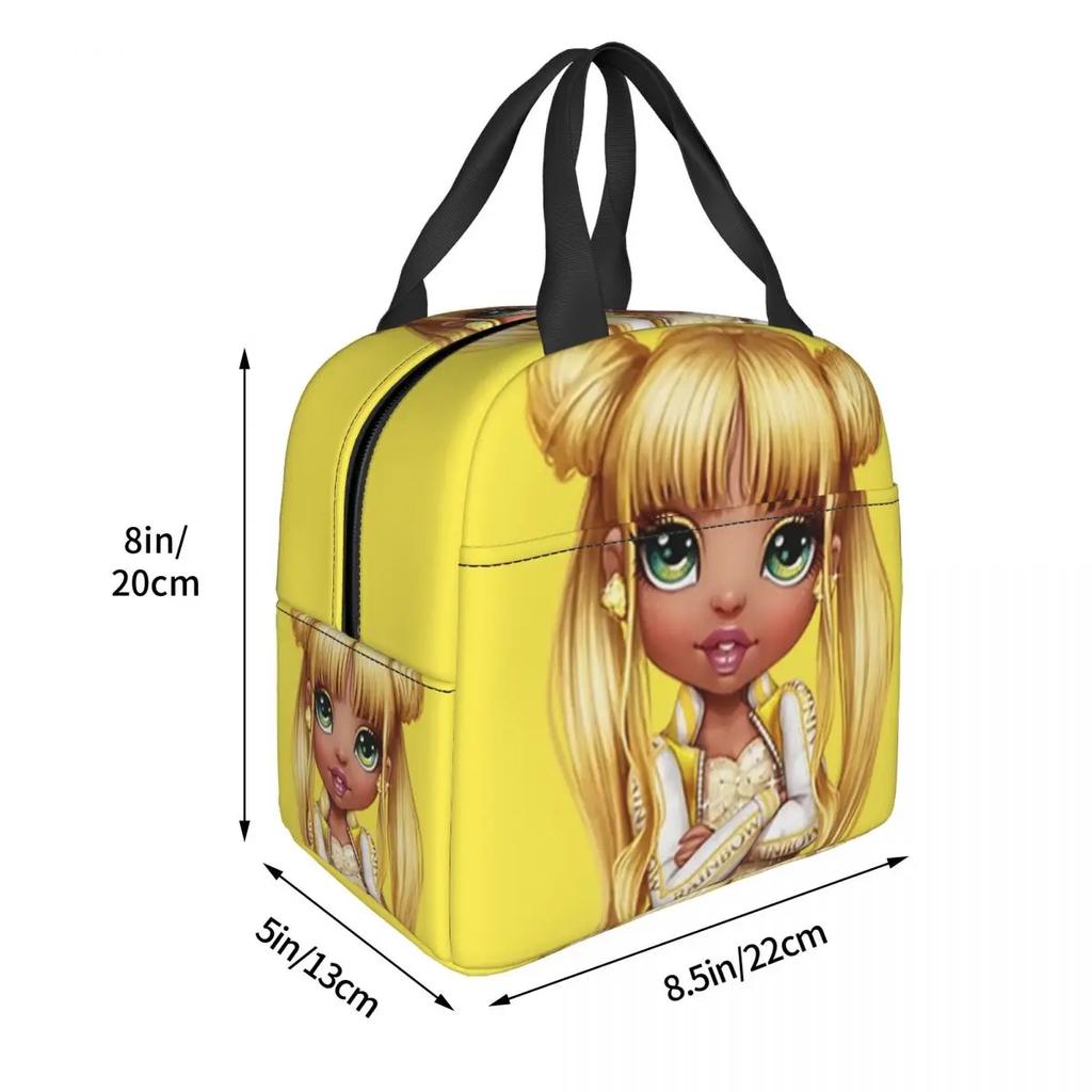 Rainbow High Isolierte Lunch-Tragetasche für Damen Sunny Madison Tragbare Kühltasche Thermische Lebensmittel-Lunchbox Outdoor Camping Reisen