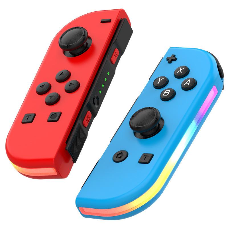 Switch left and right handles with RGB colorful lights, continuous vibration, six-axis body sense wake-up joycon game handle Animal Crossing