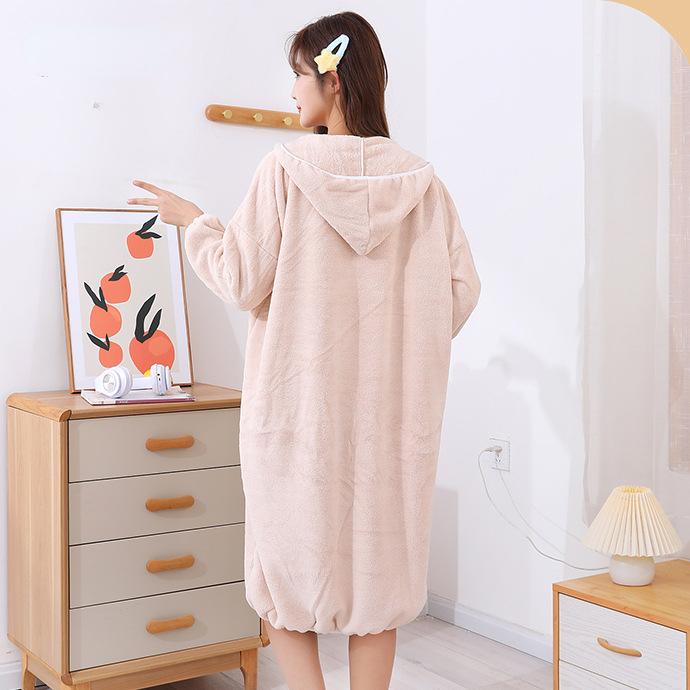 Купить Весенне-осенние длинные домашние халаты для женщин, можно носить ...