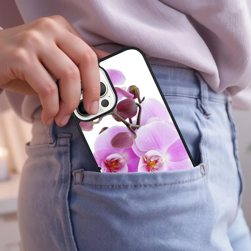 Orchid Flowers Colorful Phone Case For iPhone 17 Air 15 16e 14 13 Pro Max Coque 12 11 Pro Max PLUS cover