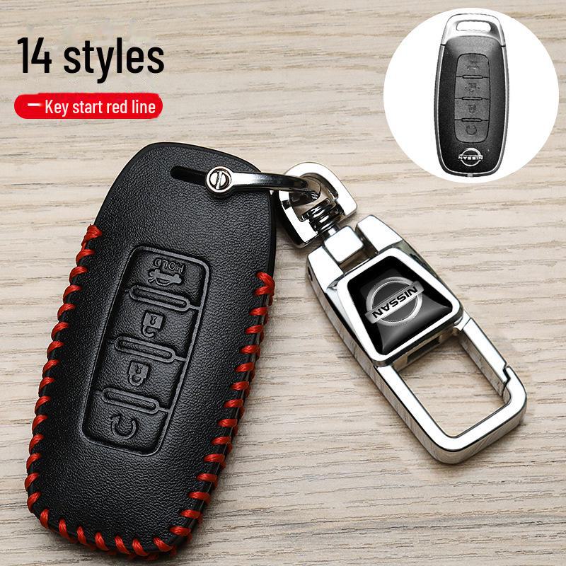 

Чехол для ключа Nissan Sylphy 2023 для Teana, X-Trail и Qashqai — роскошная декоративная пряжка Key Cover + Keychain