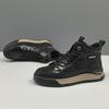 Leather High-top Board Shoes Casual Shoes Autumn and Winter Velvet Warm High-top Shoes