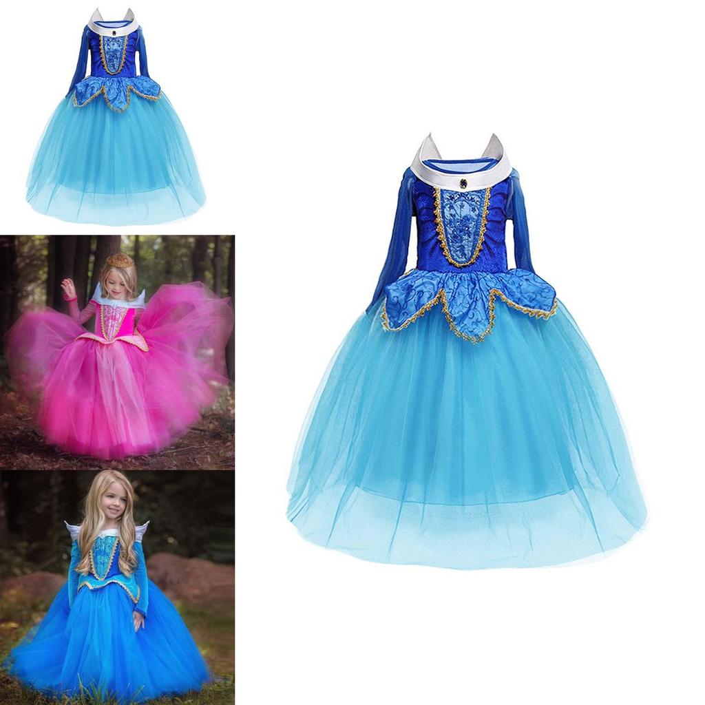 Elegant Girls Sleeping Beauty Princess Aurora Dress With Exquisite Workmanship