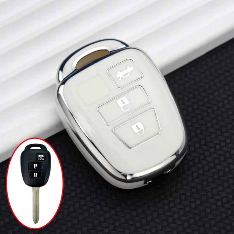 Durable TPU Car Remote Key Cover Anti-wear Full Coverage Key Case for  RAV4 Camry Prius Auto Supplies
