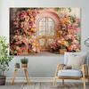2D Romantic Flower Arch Background, Peony & Rose Doorway Themed Wedding Backdrop