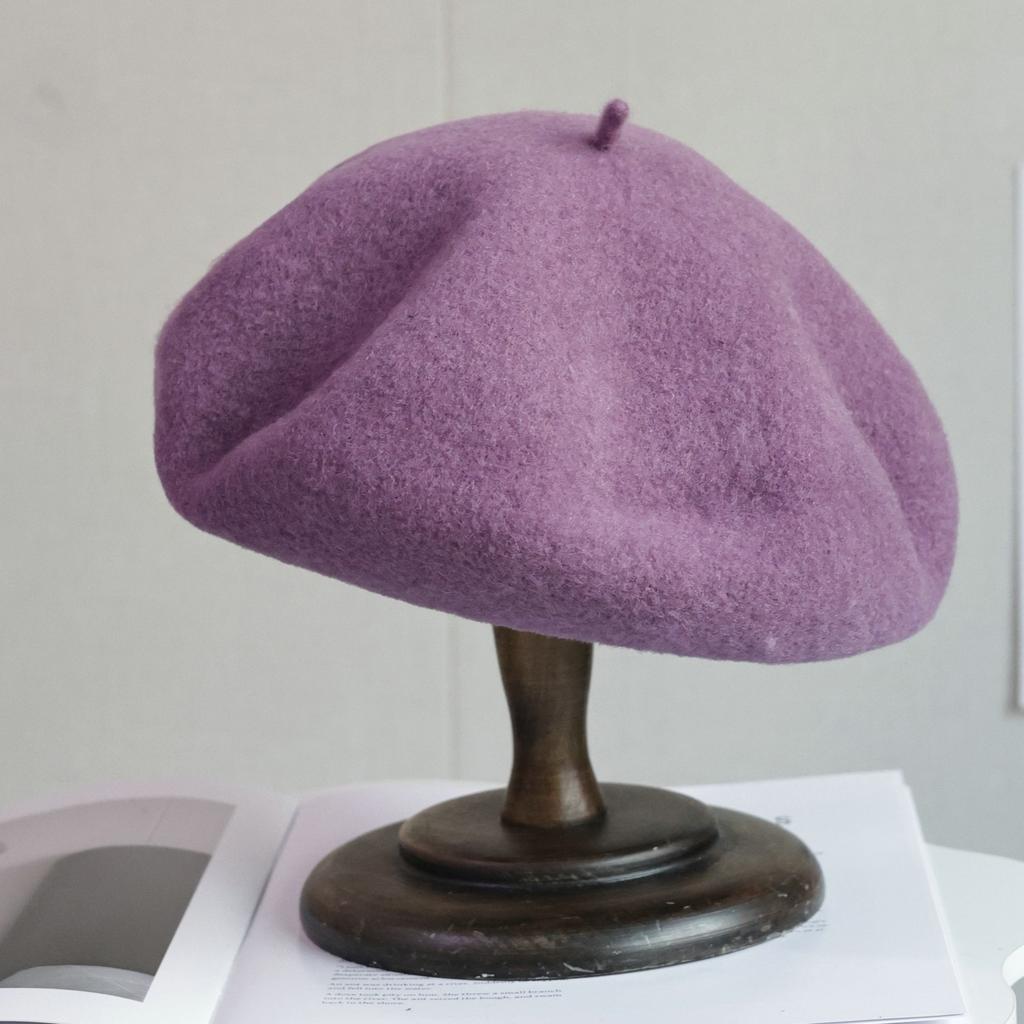 Japanische Hochwertige Verdickte Australische Wollmütze für Herbst und Winter, Sanft und Vielseitig, Soft Girl Einkaufs-Künstler Hut