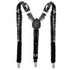 Shinning Fish Scale Sequin Suspenders Party Stage Performances Elastic Y-back Suspenders Adjustable 3-clip Metal Clip Suspenders