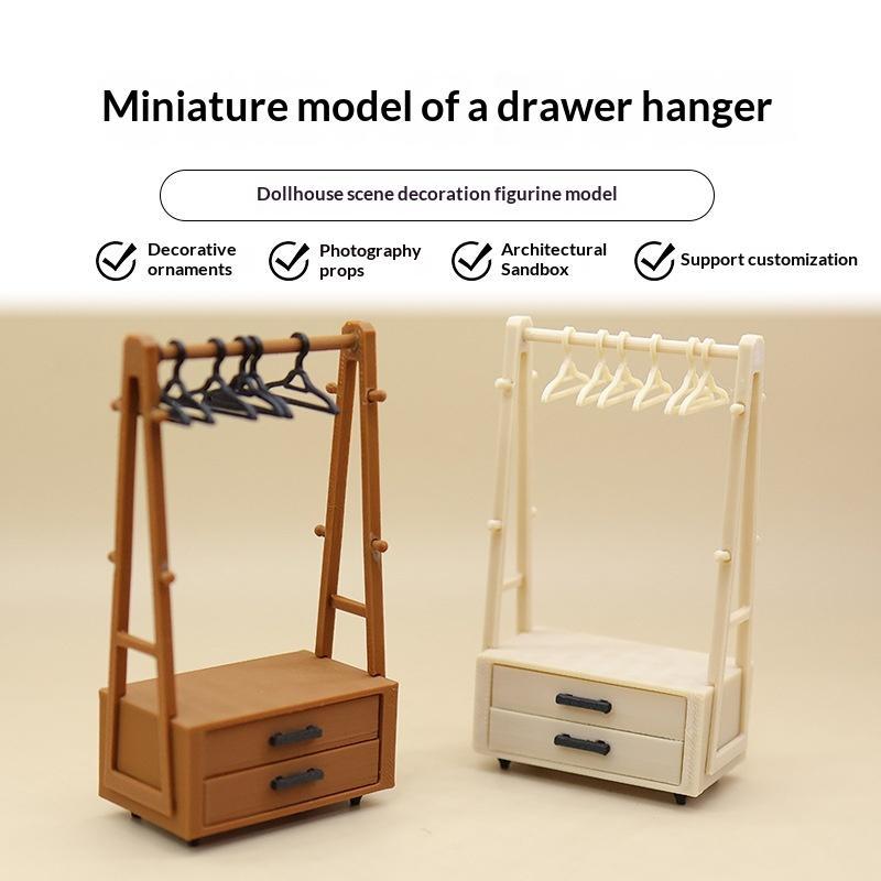 1 Set Dollhouse Models Mini Hanger Miniature Furniture Dry Rack Apparel Hangers Dollhouse Accessory