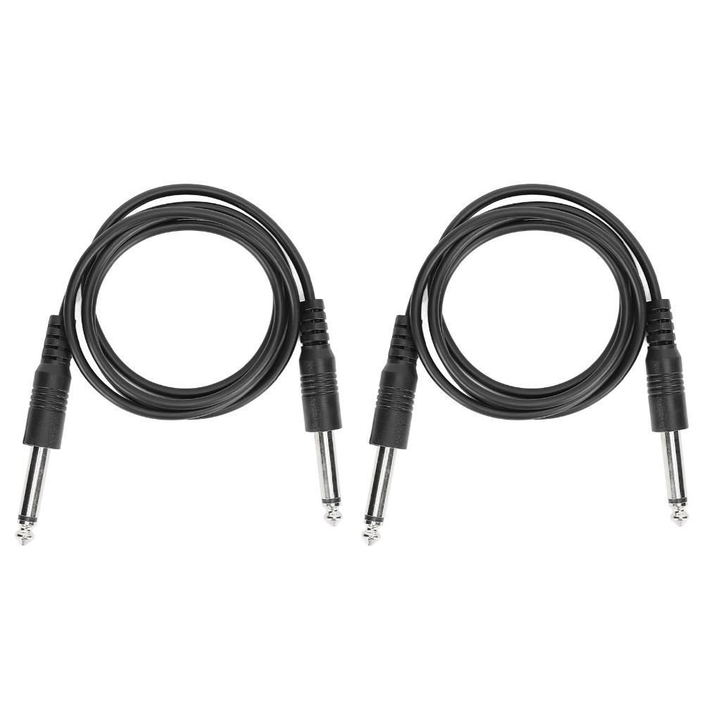 2PCS 3.3ft 6.35mm To 6.35mm Single-channel 1/4in Straight To Straight Guitar Cord  Audio Mixer