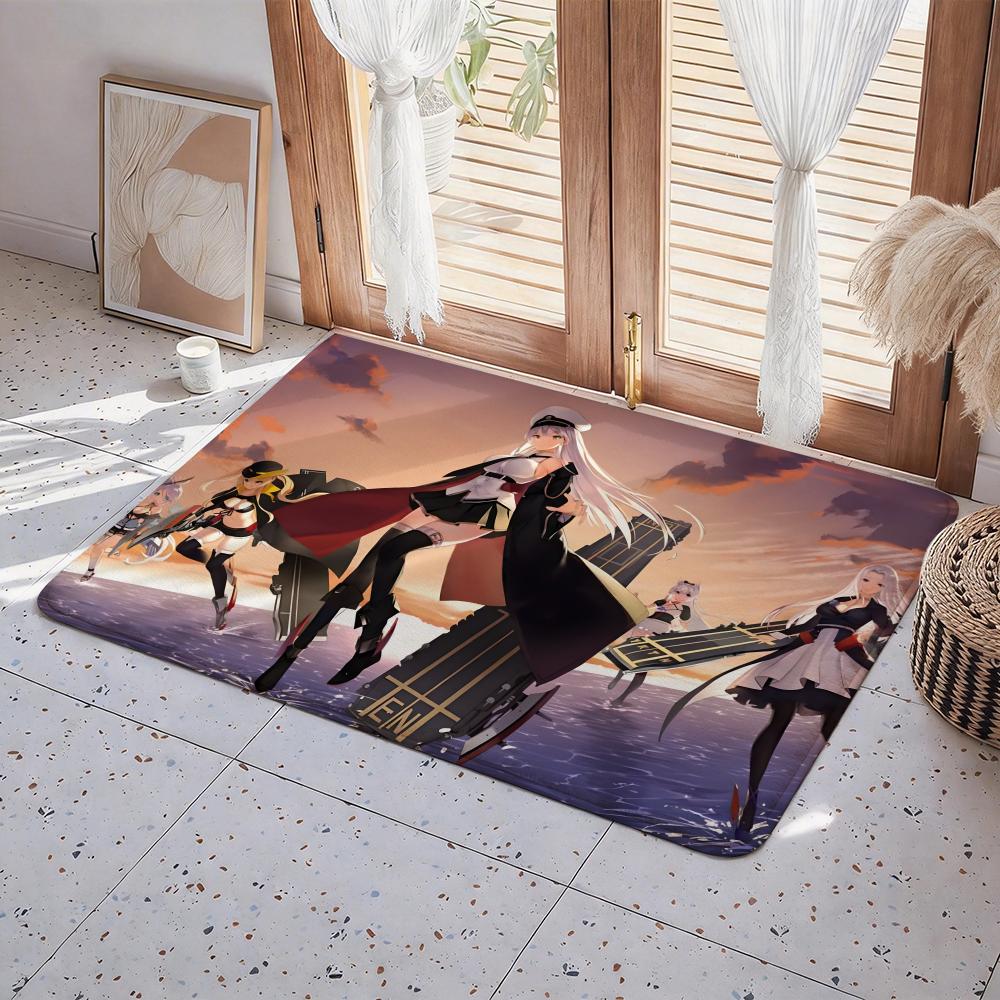 Game A Azur Lane Floor Mat Eco Flannel Doormat Non Slip Odorless Indoor Floor Rug Soft Short Plush Home Mat