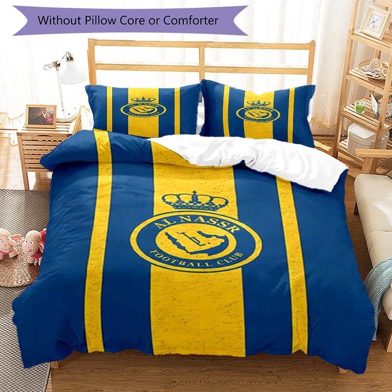 3pcs Football Team (27) Design Cover Set - HD Printed Bedding with 1 Cover and 2 Pillowcases - Perfect for Home and Dorm Decor
