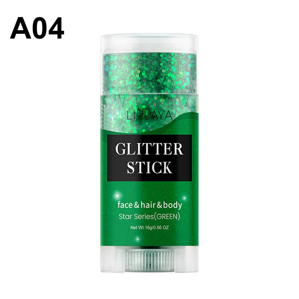 9 Colors Party Glitter Stick, Rotating Mermaid Face Glitter Stick, Rainbow Glitter for Face/Body/Hair/Eye, Washable Glitter-16g