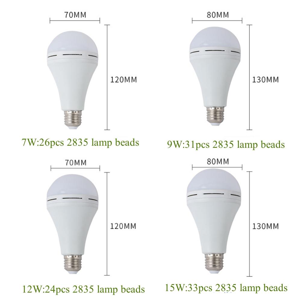 7/9/12/15W LED White Warm Emergency Bulb Home Smart Energy Saving Light Bulb Outdoor Camping Fast Charging High Brightness Light