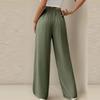 Women's Casual Solid Color High-waisted Wide-leg Pants