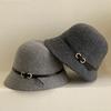 Pure Color Women's Formal hat Elegant Basin Hat Casual Wool Fisherman Hat  Autumn