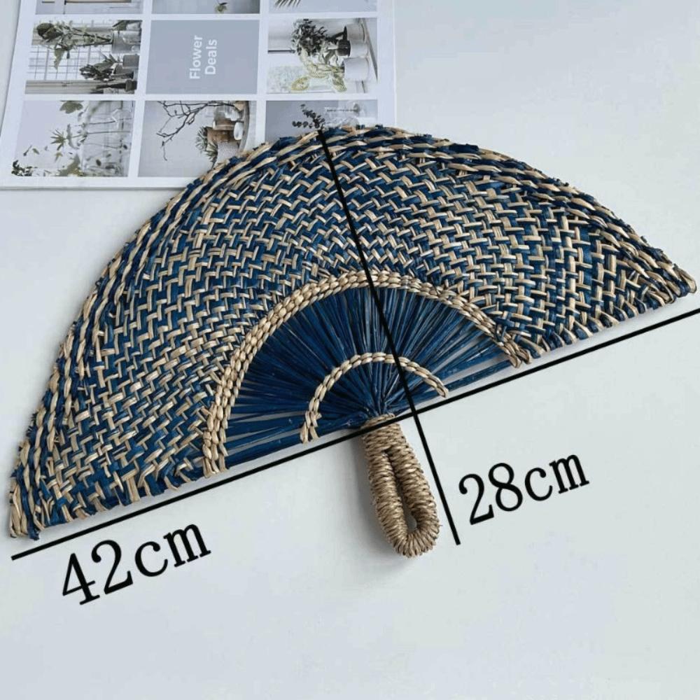Semicircular Grass Woven Fan Seaweed Cooling Fan Natural Handheld Fan Summer
