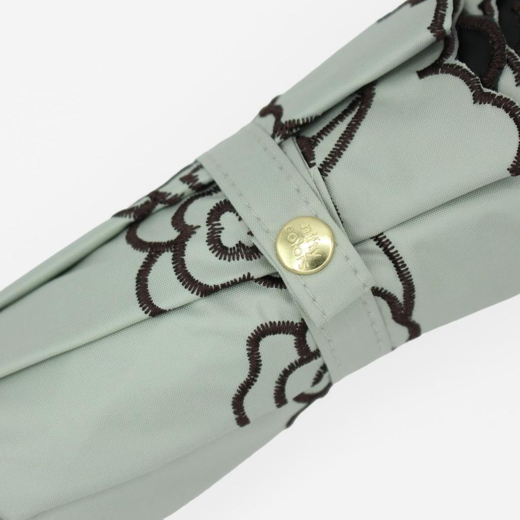 Nifty Colors Folding Rose Embroidery Mini 2516KH Umbrella, Light-Blocking