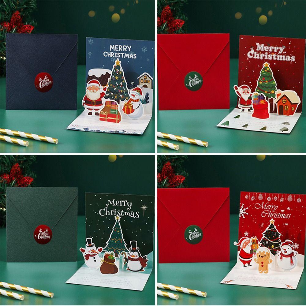 Blessing Message Christmas Card 3D Wishes Card Christmas Postcard  Christmas Celebration