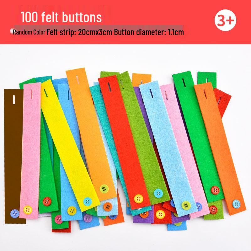 Montessori Felt Button Bracelet for Early Childhood Development - Ideal for 3-Year-Olds in Kindergarten Classrooms.