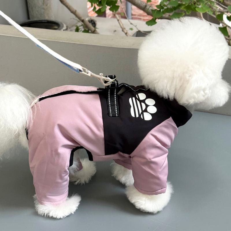 Cappotto in Cotone a Quattro Zampe per Animali Domestici Può Portare il Cane Vestiti per Cani Teddy Bichon Pomerania Yorkshire Terrier Cane Piccolo Abbigliamento Autunno e Inverno