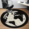 1pc Global Map Office Round Area Rug, Indoor Mat Suitable For Office, Under Office Chairs Bedroom Living Room Home Decor, Room Deco
