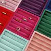 Portable Velvets Ring Display Tray Elegant Jewelry Storage Organizer Drawer Style Earrings and Rings Showcase Stand