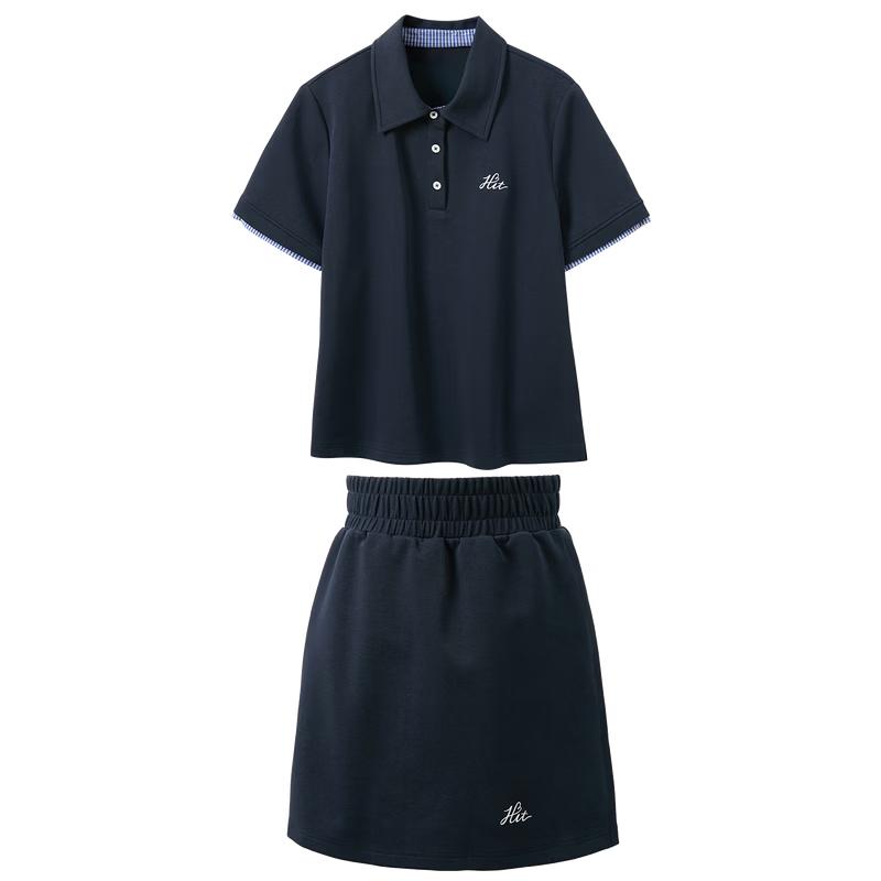 Sancai Women's Plus Size Polo Collar Top & Shorts Set