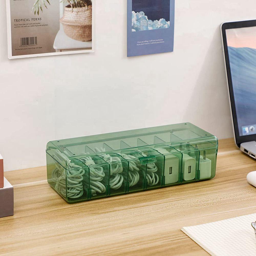 Storage Cord Box Plastic Cable Holder Power Wire Bin Charging Plug Case Data Line Organizer