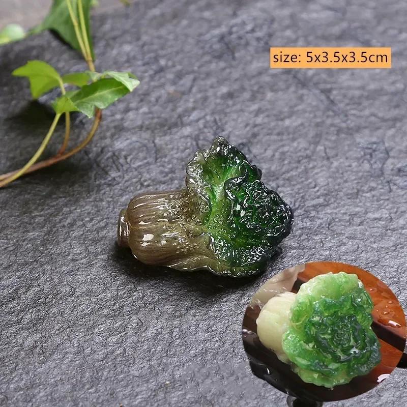 

Creative Color-changing Tea Pet Resin Lucky Small Cabbage Tea Play Ornaments Chinese Tea Tray Decoration Tea Set Accessories