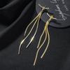 Fashion Gold Color Knot Long Tassel Drop Earrings for Women Punk Exaggerated Metal Chain Statement Earrings Jewelry Party