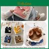 Trendy Literary Canvas Crossbody Phone Bag With Rabbit And Carrot Pins Versatile And Practical