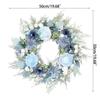 20" Blumenkranz für Haustür Künstlicher Blauer Rosenblumenkranz Seidengirlande für Fenster Wand Hochzeitsparty Winter