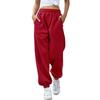 Damen Elastische Taille Kordelzug Jogginghose Locker Lässig Trainingshose Mit Seitentaschen