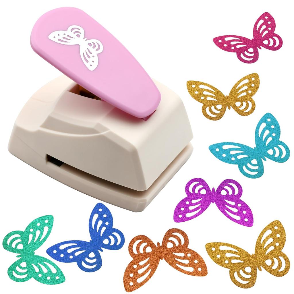 Ismosm Craft Punch Shape Paper Cutter Hole Puncher for Paper Card DIY Gift Memory Books Random Color Butterfly Kids, Crafts, Scrapbooking, Making,