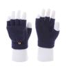Korean-Style Half-Finger Cute Flip Gloves for Women - Imitation Cashmere, Autumn/Winter Warm Knitted Wool