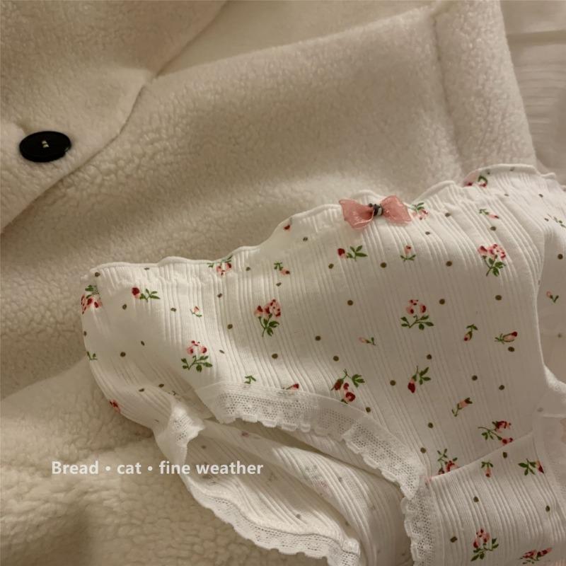 Girl Like Small Floral Reine Baumwolle Unterwäsche Damen Atmungsaktive Spitze Dreieck Höschen