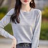 Women's Fashion Casual Fall Winter Solid Color Print Long Sleeve O-Neck Sweaters