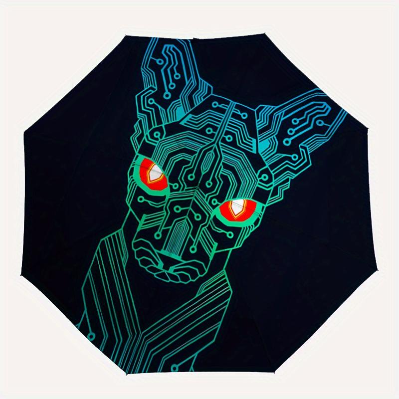 

1pc Robot dog Automatic Folding Leisure Umbrella - Lightweight, Retractable Design with 8-Rib Durability, Perfect for Outdoor Adventures, Fa