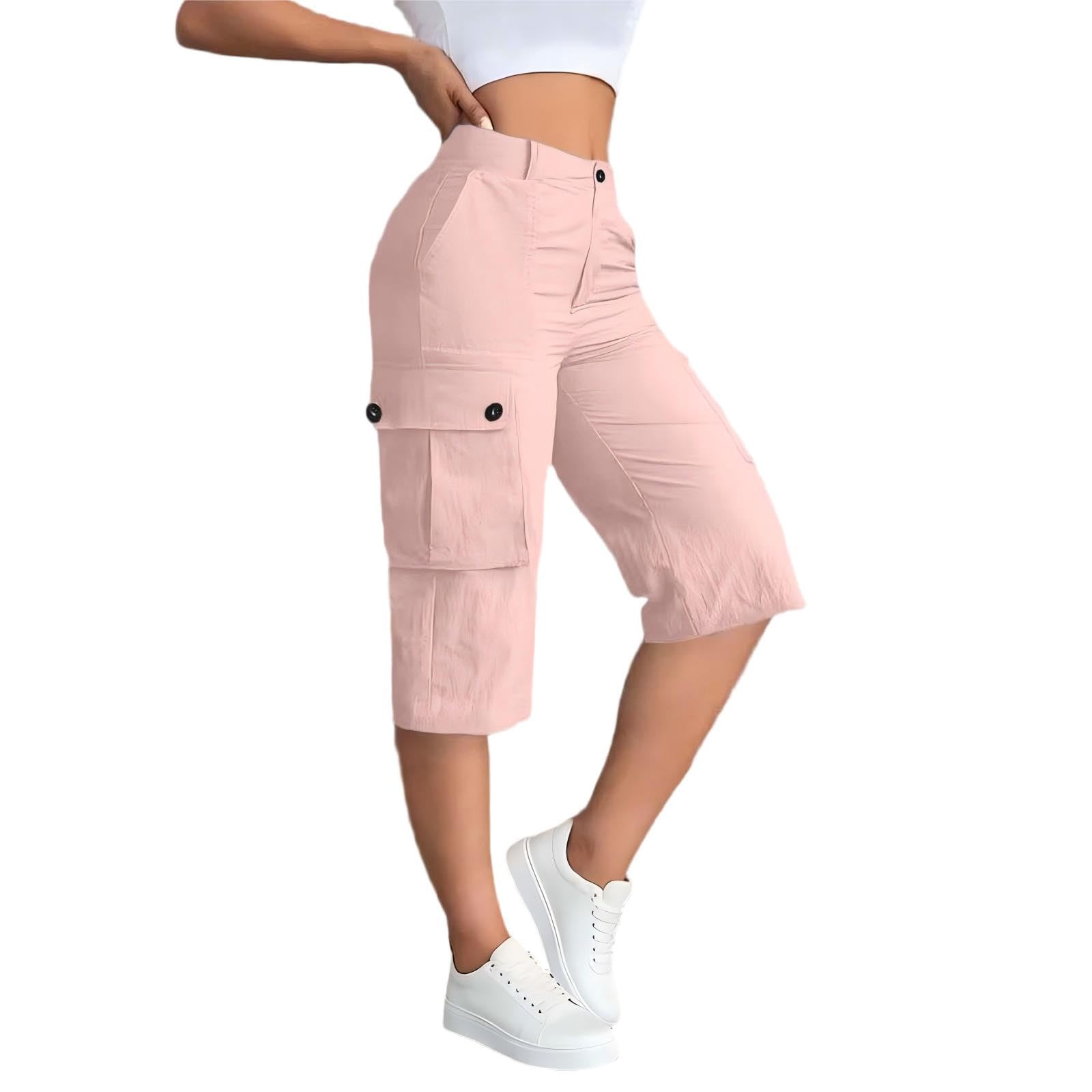 

Women s Casual Fashion Knee-Length Cropped Pants XL білий