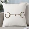 1pcs Pillow Cover Short Plush Equestrian Horse Bit Metallic Cushion Cover for Living Room Bedroom Western Decor 45x45cm18x18in
