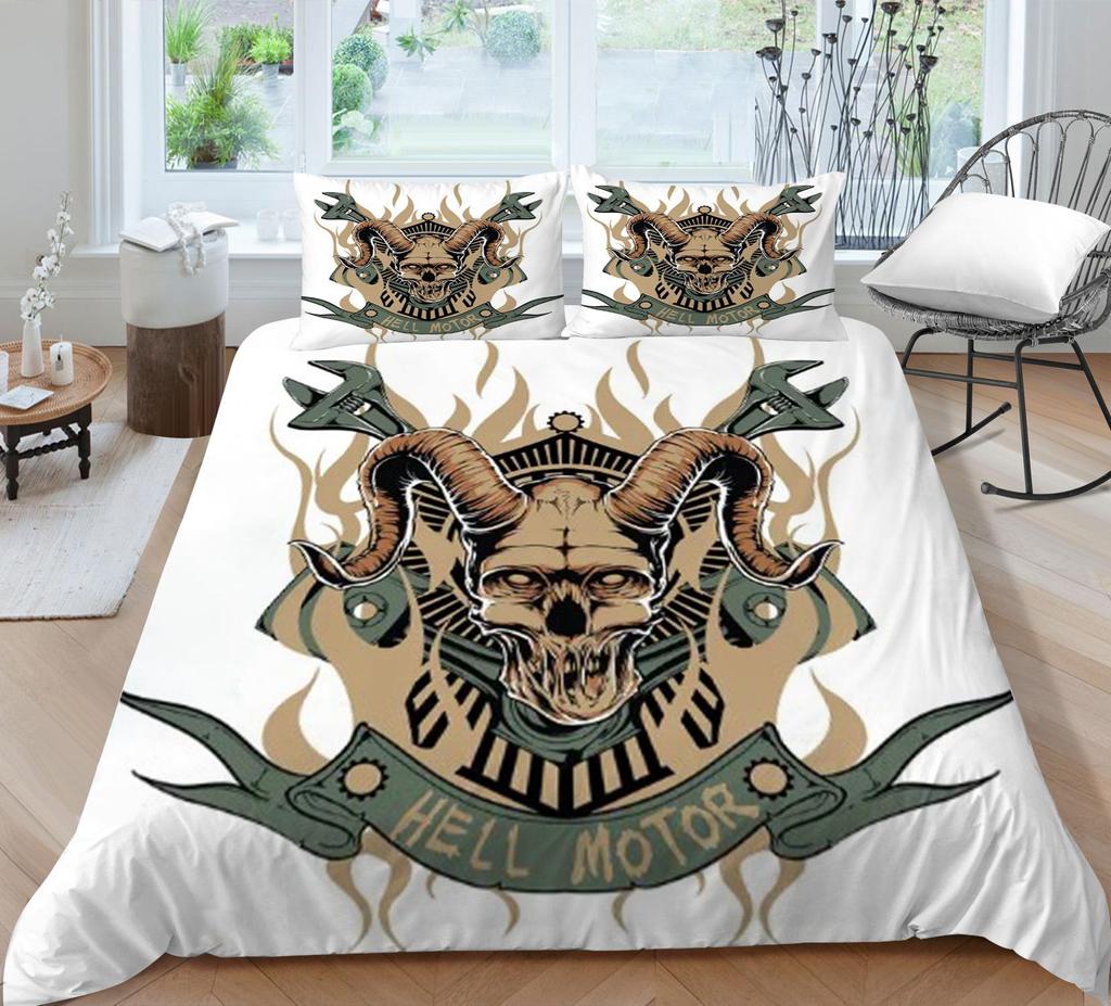 Bedding Cover Sets Skull Home Textiles Bed Quilt Cover Bedding Set 3D Duvet Cover Comfortable Bedclothes Microfiber Quilt Cover