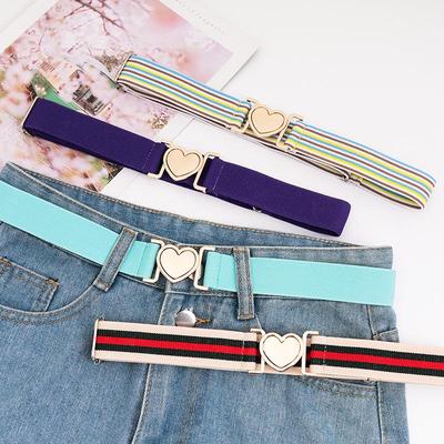 Unisex Adjustable Elastic Braided Canvas Belt with Alloy Buckle