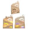 Nativity Advent Calendar Rustic Wooden Christmas Countdown Calendar Light-Up Tabletop Xmas Centerpiece for Cabinet Desk Shelf Mantel Decoration
