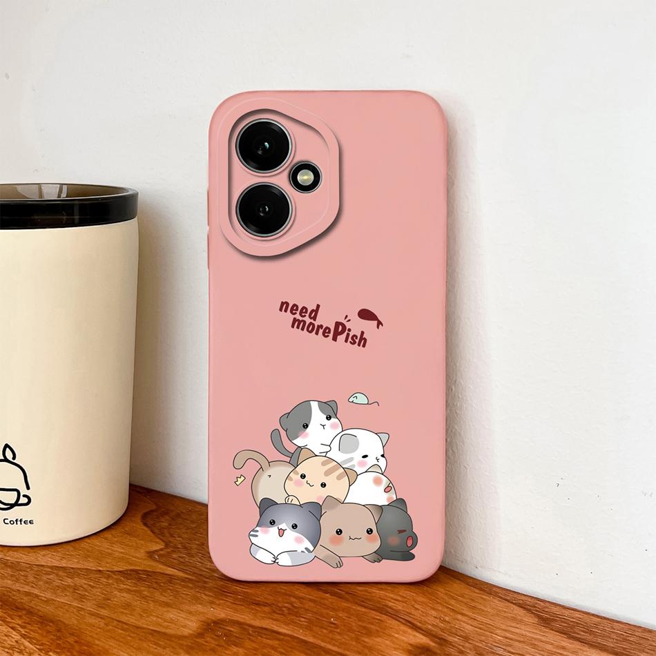 Case For Honor 400 Pro Global Cartoon Dinosaur Back Cover Liquid Silicone Full Protection Durable Shockproof Phone Protectors