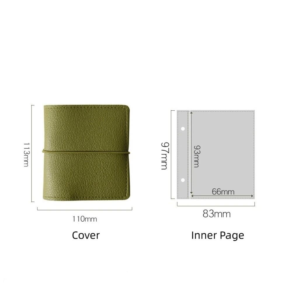 Faux Leather Mini Photo Album Transparent Pages with 3-Ring Pocket Photo Album Photo Display Card Collection 3-Inch Photo Book
