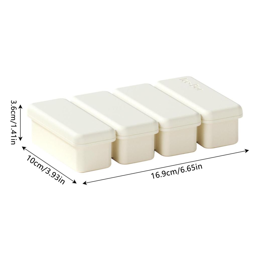 Silicone Ice Cube Tray Mold 4 Grids Reusable Ice Mold For Ice Cream Cake Pudding Chocolate Mould Maker Bar Kitchen Gadgets