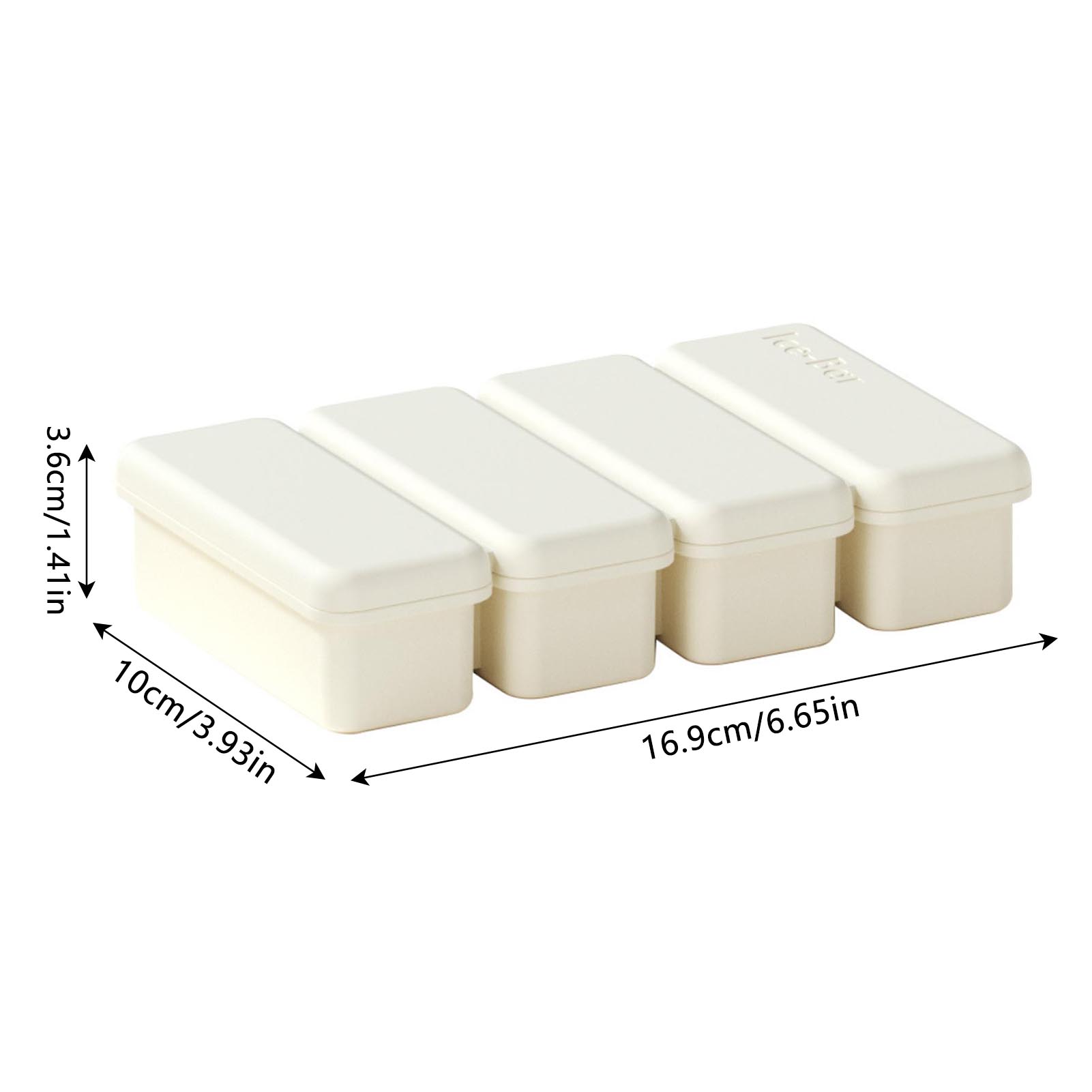 

Silicone Ice Cube Tray Mold 4 Grids Reusable Ice Mold For Ice Cream Cake Pudding Chocolate Mould Maker Bar Kitchen Gadgets белый