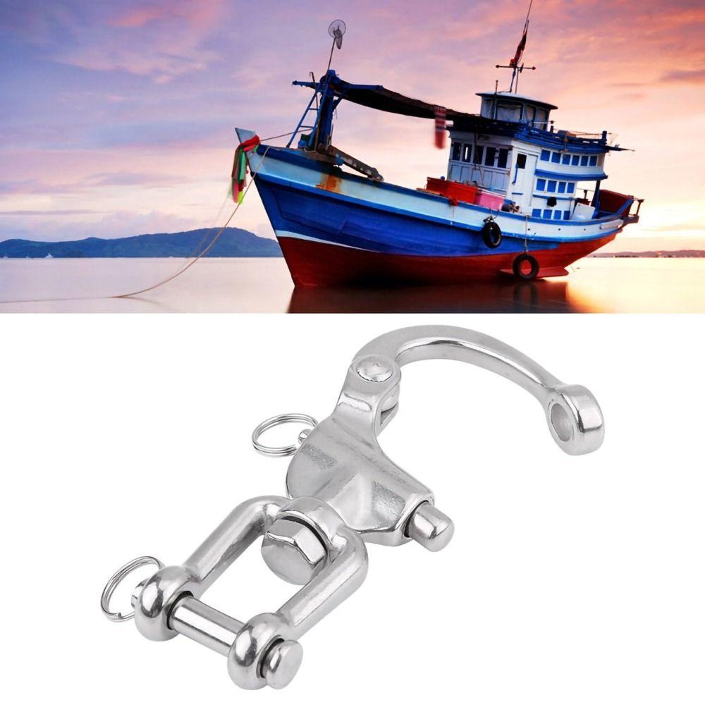 316 Stainless Steel Swivel Shackle Pair Jaw Swivel Design Snap Shackle Quick Release Diving Clips for Sailboat Spinnaker Halyard
